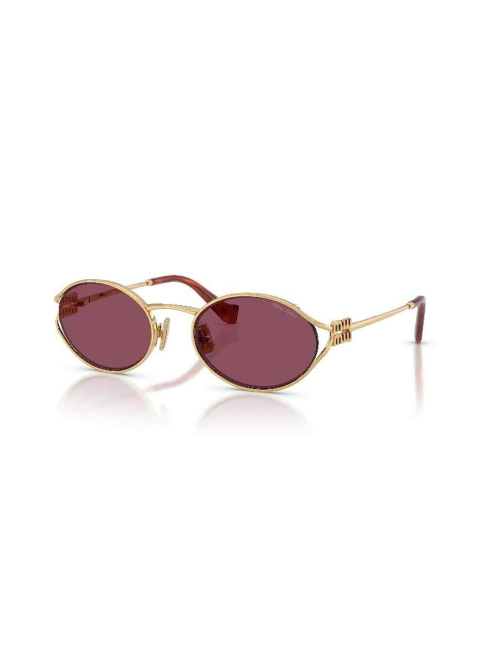 New Miu Miu Women's Sunglasses Gold Purple Lens Metal Frame MU 52YS 5AK20Y 54